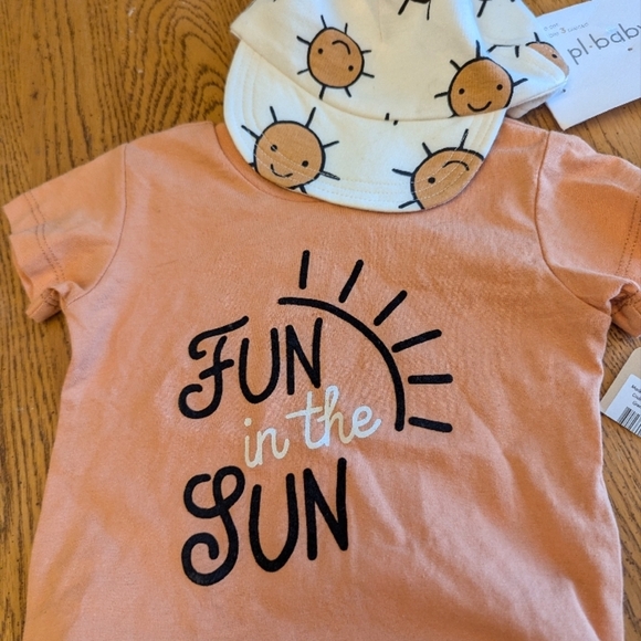 PL Baby Fun in the Sun Outfit - Orange and White size 6 months NWT - Picture 2 of 7